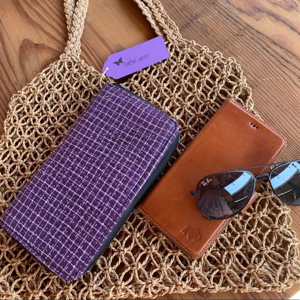 ✨ARTISAN KANTHA SARI ZIPPER CLUTCH WALLET✨